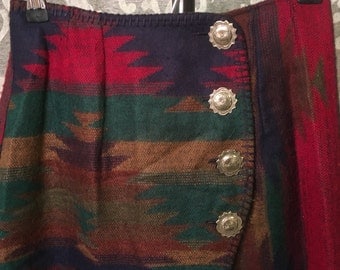 Western Blanket Skirt-Size Small