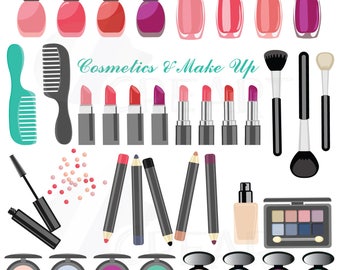 Cosmetics and make up collection Clipart pack, Instant Download, vector, silhouettes, PNG, JPG Files for commercial or personal use