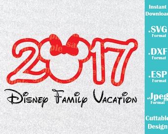 INSTANT DOWNLOAD SVG Disney Vacation 2017 Inspired Minnie Mouse Ears for Cutting Machines Svg, Esp, Dxf and Jpeg Format Cricut Silhouette