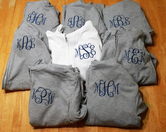 Bridal Party, Getting ready FULL zip Sweatshirt Hoodies, bridesmaid hoodies, monogrammed hoodie, monogram sweatshirt, wedding hoodies