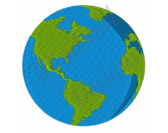 Earth Globe - Machine Embroidery Design