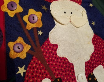 Vintage Hand made Ugly Christmas Vest! Santa! Stockings! Joy! Tree!