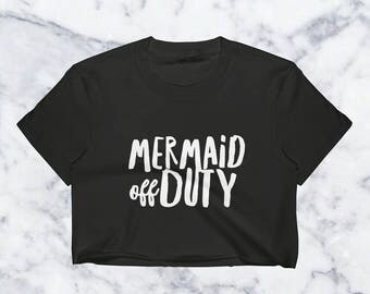 Mermaid Crop Top,Mermaid Off Duty Shirt,Mermaid Top,Funny Crop Tops,Mermaid Gifts,Gifts For Her,Mermaid Hair,Kawaii Crop Tops,Beach Tops