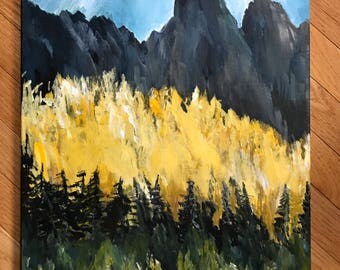 Colorado Landscape painting, Original painting, acrylic on canvas, painting on canvas, small landscape, original artwork, Colorado mountain