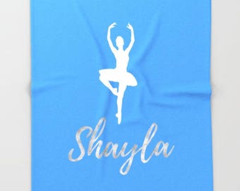 Personalized Dance Gifts For Her Birthday, Dance Teacher Gifts, Fleece Blanket Baby, Ballerina Nursery Decor, Custom Blanket