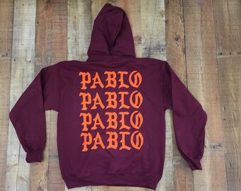 Pablo Pablo Pablo Pablo Hoodie, I Feel Like Pablo, Kanye West Hoodie (Orange-Print)