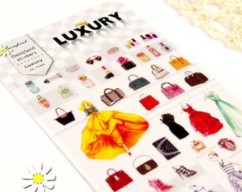 Planner Stickers Luxury Handbags Fashion Model Stickers for Kikki K, Filofax Planners, Midori Stickers