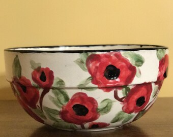 Ceramic Serving Bowl - Painted Flowers