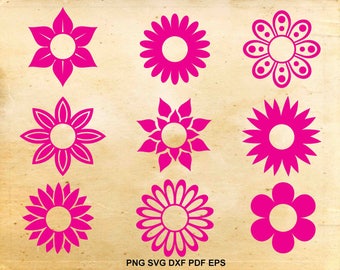 Flower monogram svg, Monogram frame svg, Monogram circle, Files for Silhouette Cameo, Cut files for Cricut, Flower clipart, png eps svg dxf