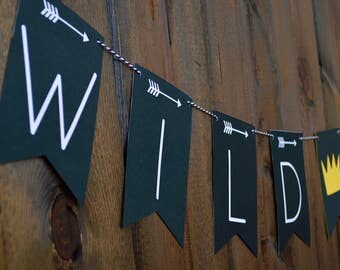 Wild One Banner - Wild One Birthday - Where the Wild Things Are Banner - Happy 1st Birthday Banner - Arrows Banner - TeePee Banner