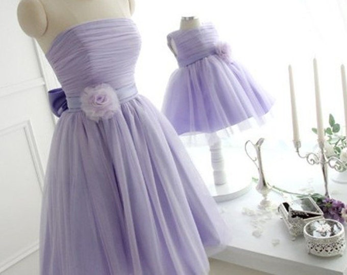 Mother Daughter matching dress Violet Mommy and Me Tutu dress Mom Baby Dress with Flower Dress for Wedding Ball Gowns Bridesmaid dress