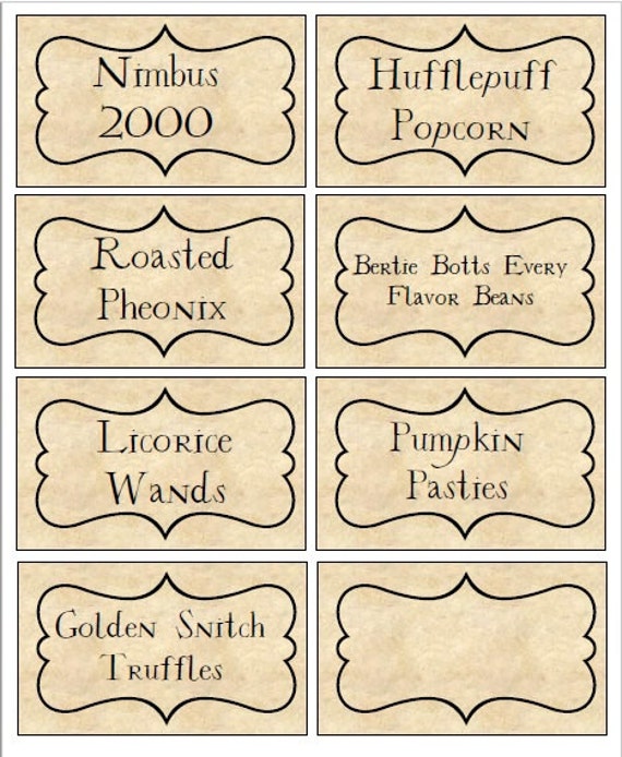 Harry Potter Food Labels To Download And Print Potterhead Food 15 