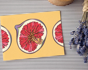 Postcard: figs, fruit