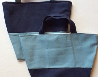 color block canvas tote