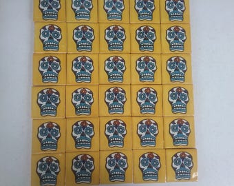 Mexican Day of the Dead tiles x 30 ( 5cm x 5cm each