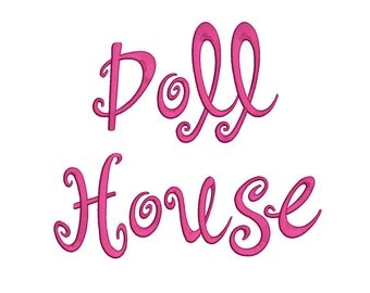 3 Size Doll house Font Embroidery Fonts BX Instant Download 9 Formats Embroidery Pattern Machine BX Embroidery Fonts PES