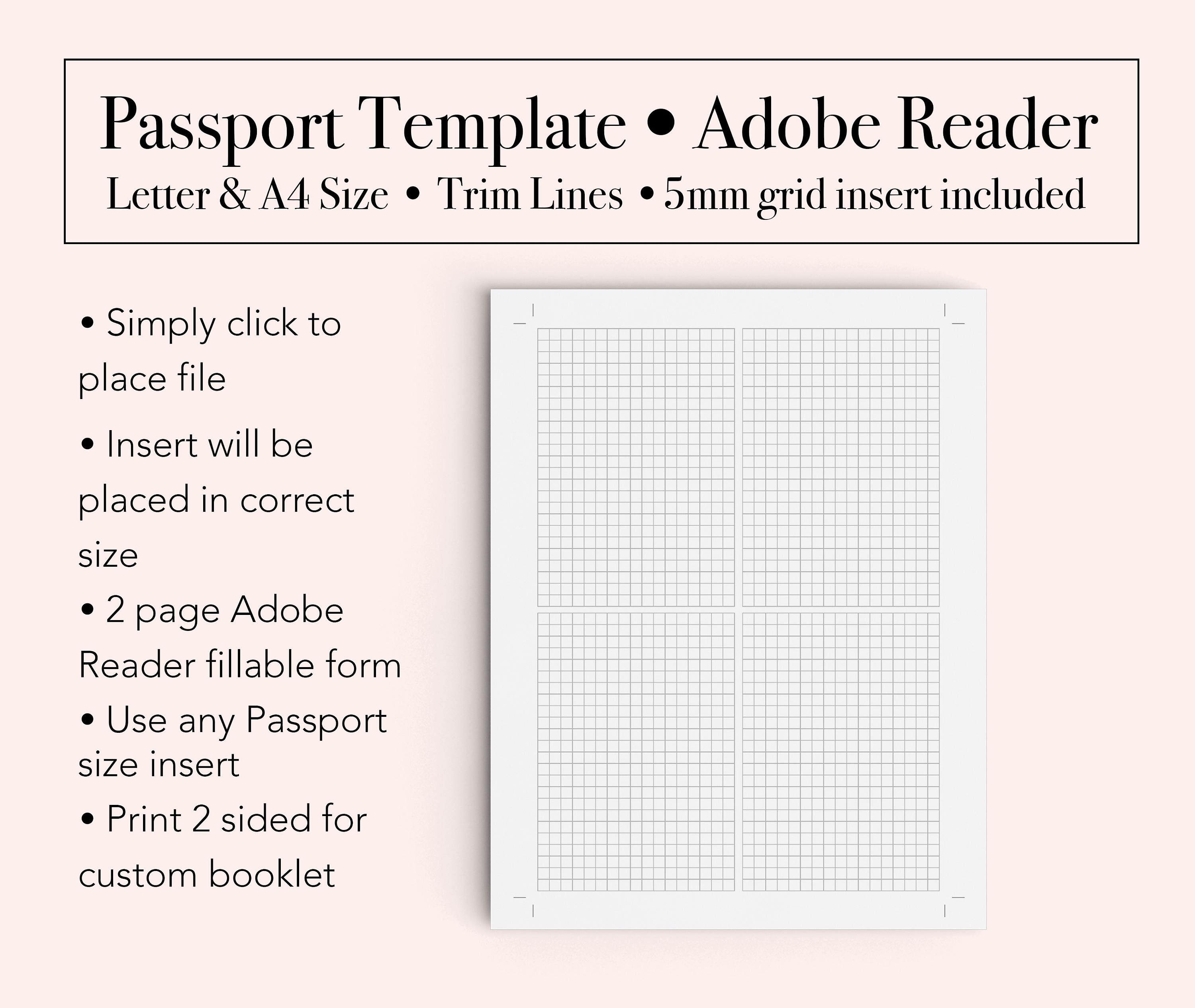 Passport Template Booklet Template Passport Printable