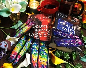 Sarah J Maas Bookmarks - Throne of Glass and A Court of Mist and Fury ACOTAR ACOMAF Court of Thorns and Roses Rhysand Feyre Celaena Aelin