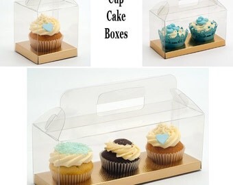 Clear Cupcake Box, Transparent Cupcake Box, Wedding Cupcake Boxes, Cupcake Box with Handle, Party Cupcake Boxes, Clear Dessert Box