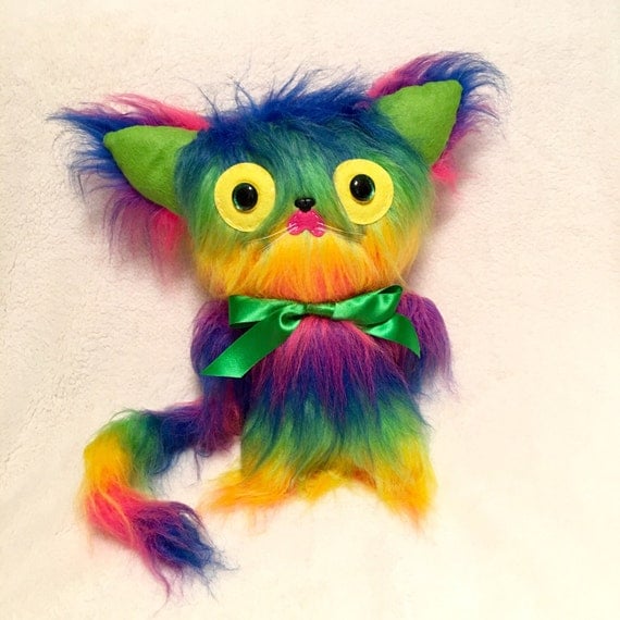 stuffed rainbow cat