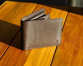 Leather Wallets For Men Trifold Wallet RFID Blocking Brown Wallet Coin Pocket Wallet Slim Leather Wallet Full Grain Bifold Leather Wallet