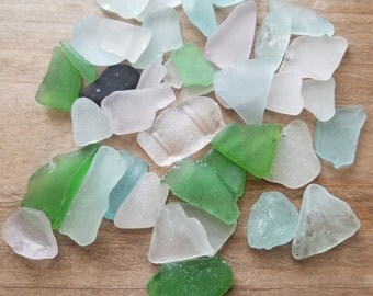 Beach Glass, Seafoam Sea Glass, Green Beach Glass, Assorted colors of Beach Glass, Glass for Mosaics, Craft Beach Glass