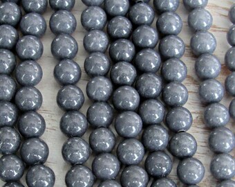 6mm Gray Jade, Malay jade, Gray beads, full strand, 8mm jade beads, gray gemstone, mashan jade, candy jade, Gray gemstone beads, mala beads