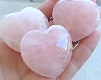 Rose quartz Hearts, 40mm, large heart stones, Cabochon Hearts, heart pendants, pink heart, gemstone heart, large heart, cabochon, no hole