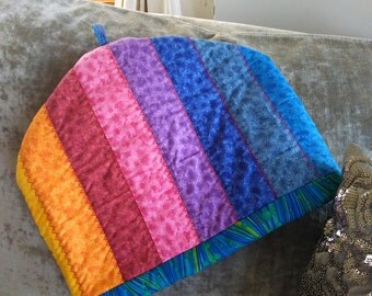 Bright striped quilted generous size TEA COSY