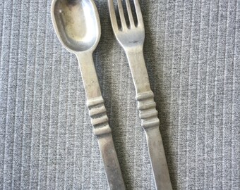 Cast Aluminium Fork and Spoon Set Salad Set