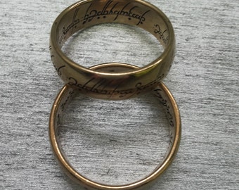 Pendant-ring Lord of the rings One ring Elven ring Elven inscription ring Ring of power Ring of power sauron Hobbit Fellowship of the ring