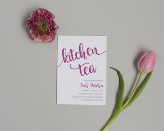 Pretty Bridal Shower Invitation - Kitchen Tea Invitation - Hen Party Invitation