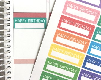 Happy Birthday Planner Stickers // Color // Erin Condren Stickers