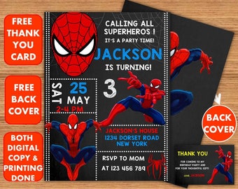 Items similar to Spiderman Birthday Party Invitation - Your Child's ...