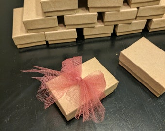 Kraft Jewelry Boxes-10 count, 2.5" x 1.5" x 1", Sturdy Jewelry Gift Boxes w/ removable cotton fill
