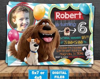 The secret life of pets invitation, secret life of pets birthday invitation, secret life of pets birthday party, secret life of pets digital