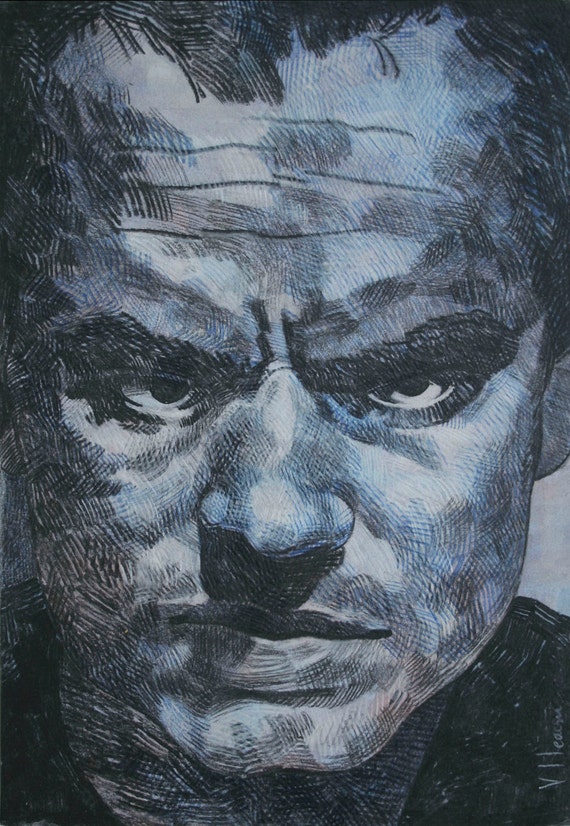 Trust Original Signed Portrait Colored Charcoal by shoregallery