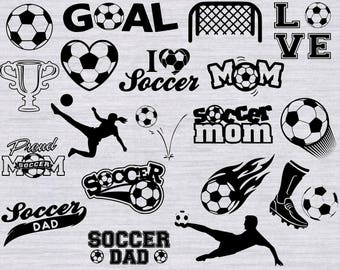 Soccer SVG Bundle, Soccer Mom svg, Soccer Ball svg, soccer player svg, svg files for silhouette or cricut, dxf, eps, soccer clipart,cuttable