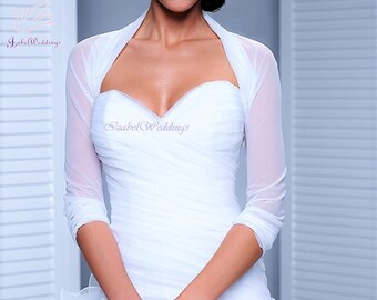 Bridal bolero tulle 3/4 sleeve