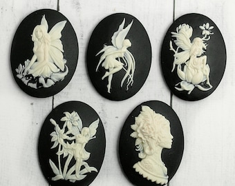 5 cameo made in Germany 30x40mm cabochon (L) fairy girl fantasy fairy tale women 30 * 40 C001