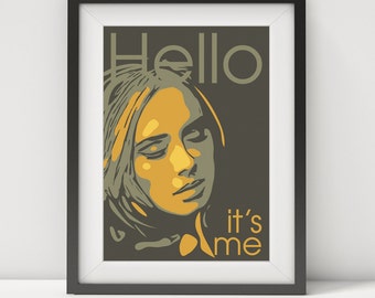 adele, adele lyrics, adele poster, adele print, adele art, prints, music poster,adele-hello, grammy awards,gift, quote poster, digital print