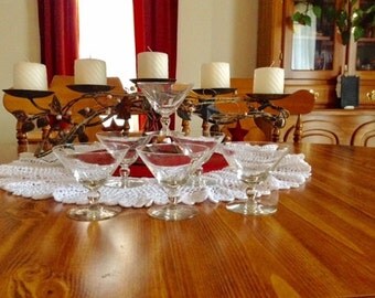 Set of 6 Vintage Glass Dessert Cups