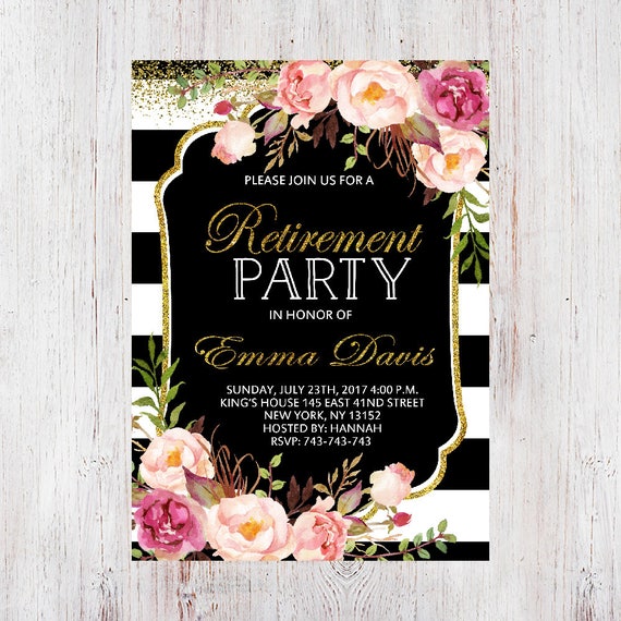 Floral Retirement Invitation PrintableRetirement Party