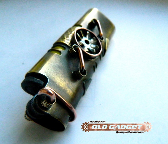 steampunk, Lighter Cover, Lighter case, Lighter, handmade, steampunk by OldGadget steampunk buy now online