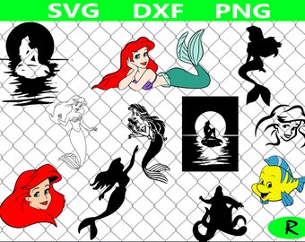 Little Mermaid SVG bundle, Ariel SVG, Disney svg files, disney princess svg, dxf, cricut, svg files for silhouette, little mermaid svg