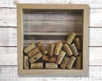 Wine cork shadow box | Etsy