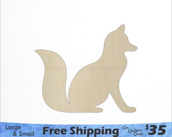 Fox Shape - Woodland Wildlife - Large & Small - Pick Size - Laser Cut Unfinished Wood Cutout Shapes (SO-0112)