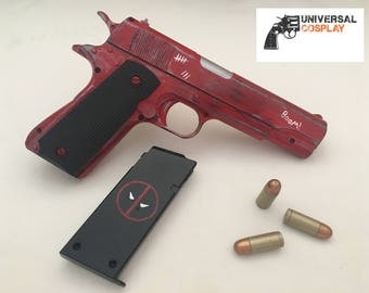 Deadpool's Pistol - M1911 Colt 45 - Realistic Prop Toy Gun for Cosplay w/Magazine + Bullets