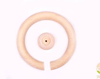 2pcs Large Natural Wooden Ring for Baby Rattle - Ø 92mm, 3.62"