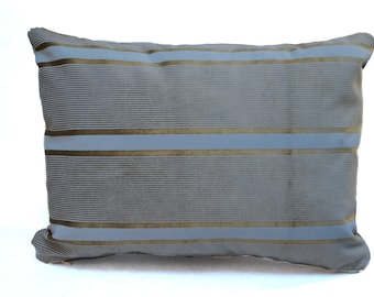 Blue and Gold Designer Throw Pillow, 12x16 Decorative Pillow